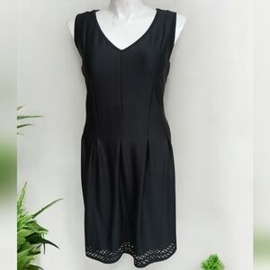 Fit Flare Black Plus Sz 2X Dress Smooth Luxe Church Wedding LBD 22/24W Classic